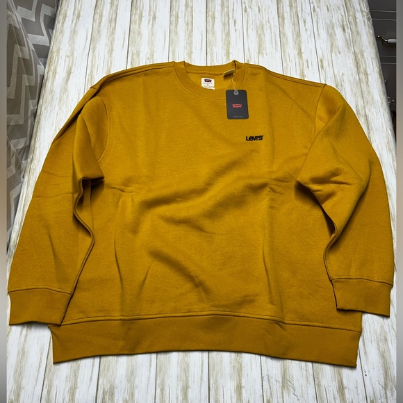 NWT Levi’s Men Crewneck Relaxed Fit Sweatshirt in Gold Size XL - Picture 5 of 9